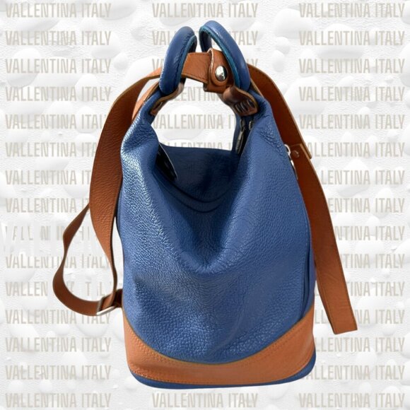 VINTAGE Valentina Italy Heavy Pebbled Leather Bag Rare Colour! - Picture 2 of 10